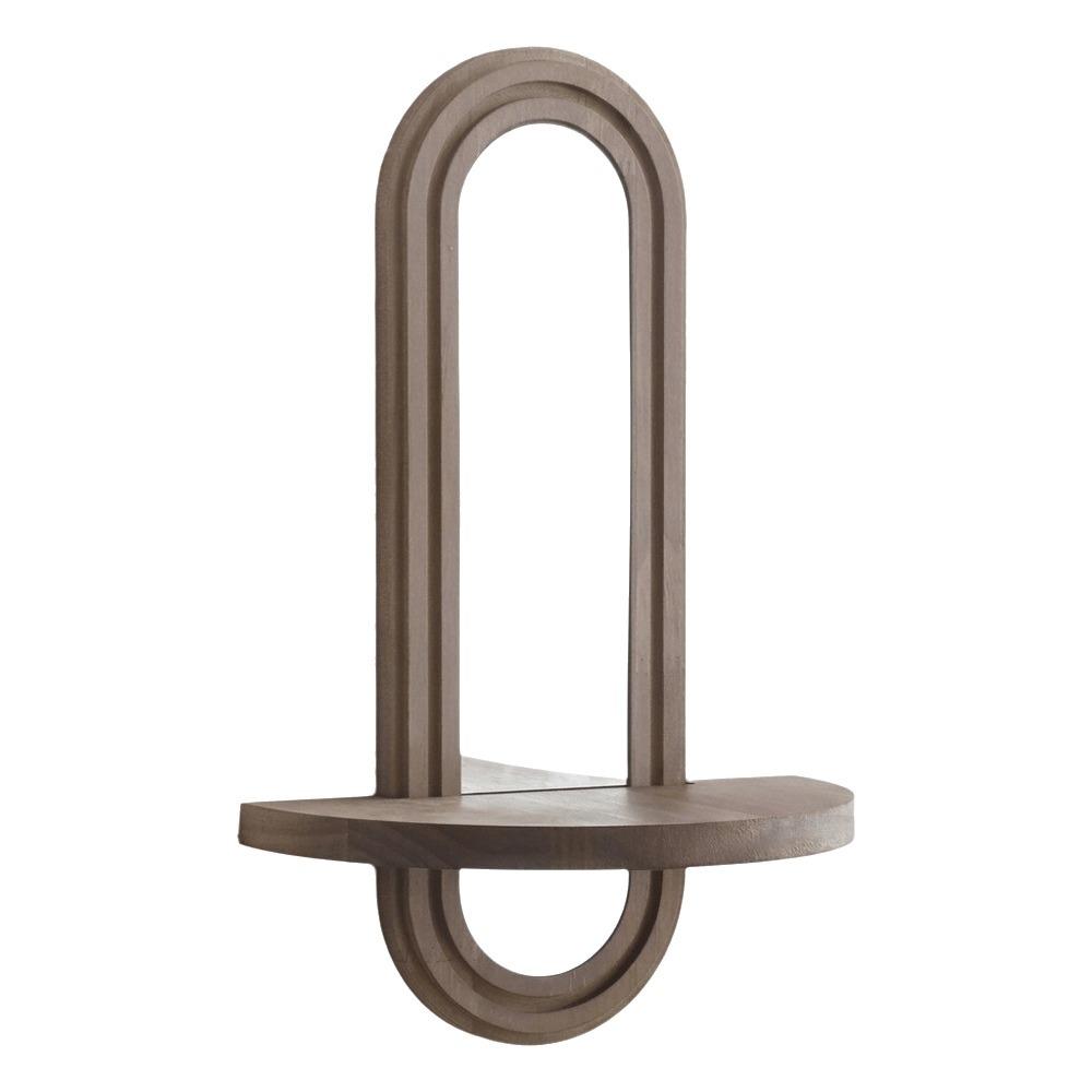Arched Oval Makeup Mirror Multifunctional Plant Display Stand Durable Boho Wall Mirror  Living Room