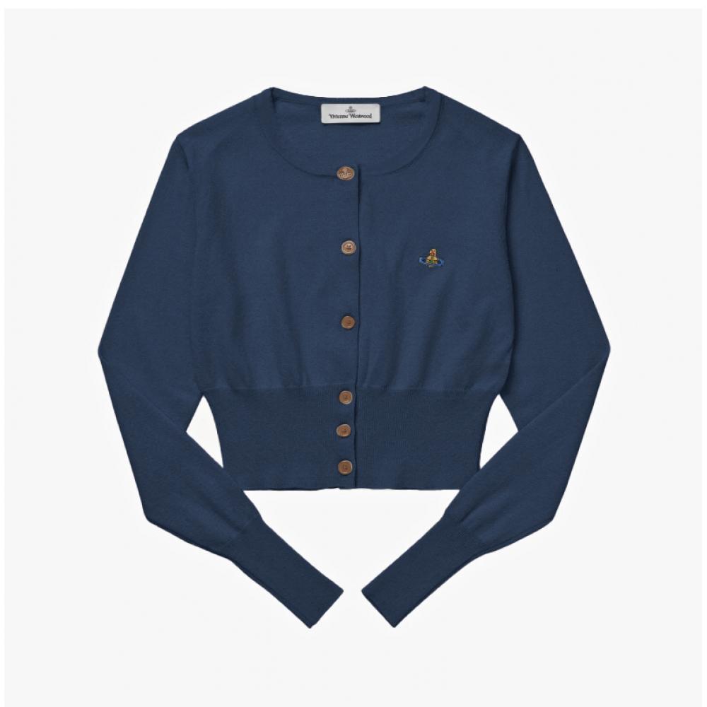 Vivienne Westwood Cashmere Crop Cardigan 1803002u Y001v K410 Bea Orb Logo