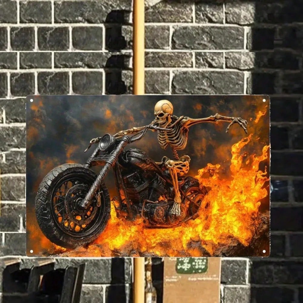 Vintage Metal Tin Wall Sign Retro Motorcycle Art Garage Bar Decor 20x30