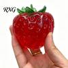 Soft Stress Ball Clear Strawberry Toy, Giant Red Pink Squeeze TPR Toy for Relieve Stress, Fake Fruit Sensory Fidget Relief Gadget