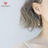 BELLA BOX S925 Sterling Silver Needle Maple Leaf Ear Thread Women's Japanese And Korean Minimalist And Cold Style Earrings