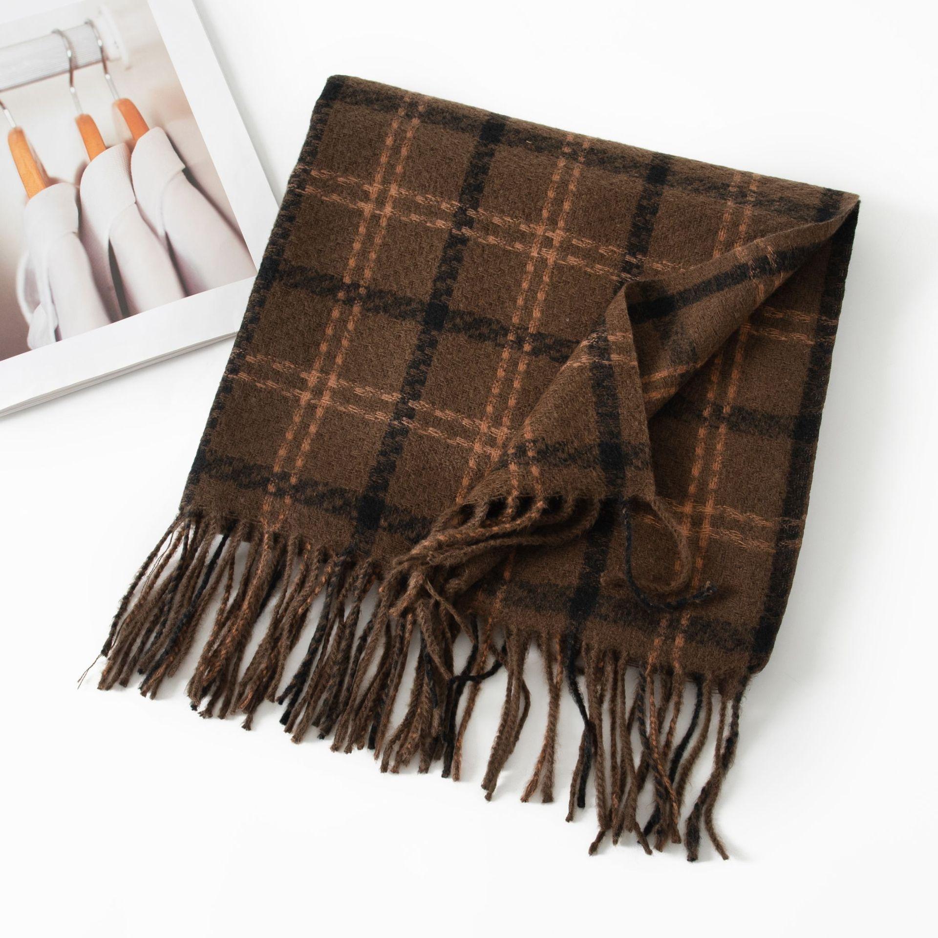 

Autumn And Winter High-End Korean Plaid Scarf Casual Versatile Korean Women Versatile Shawl Women 65*200cm