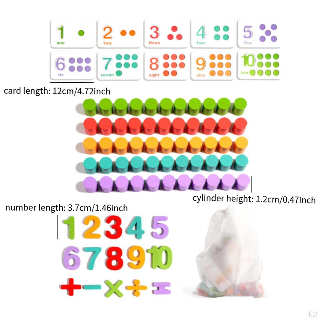 Counting Wooden Toys with 55 Pegs Number and Color Matching Game Boys Girls Gifts Math Manipulatives