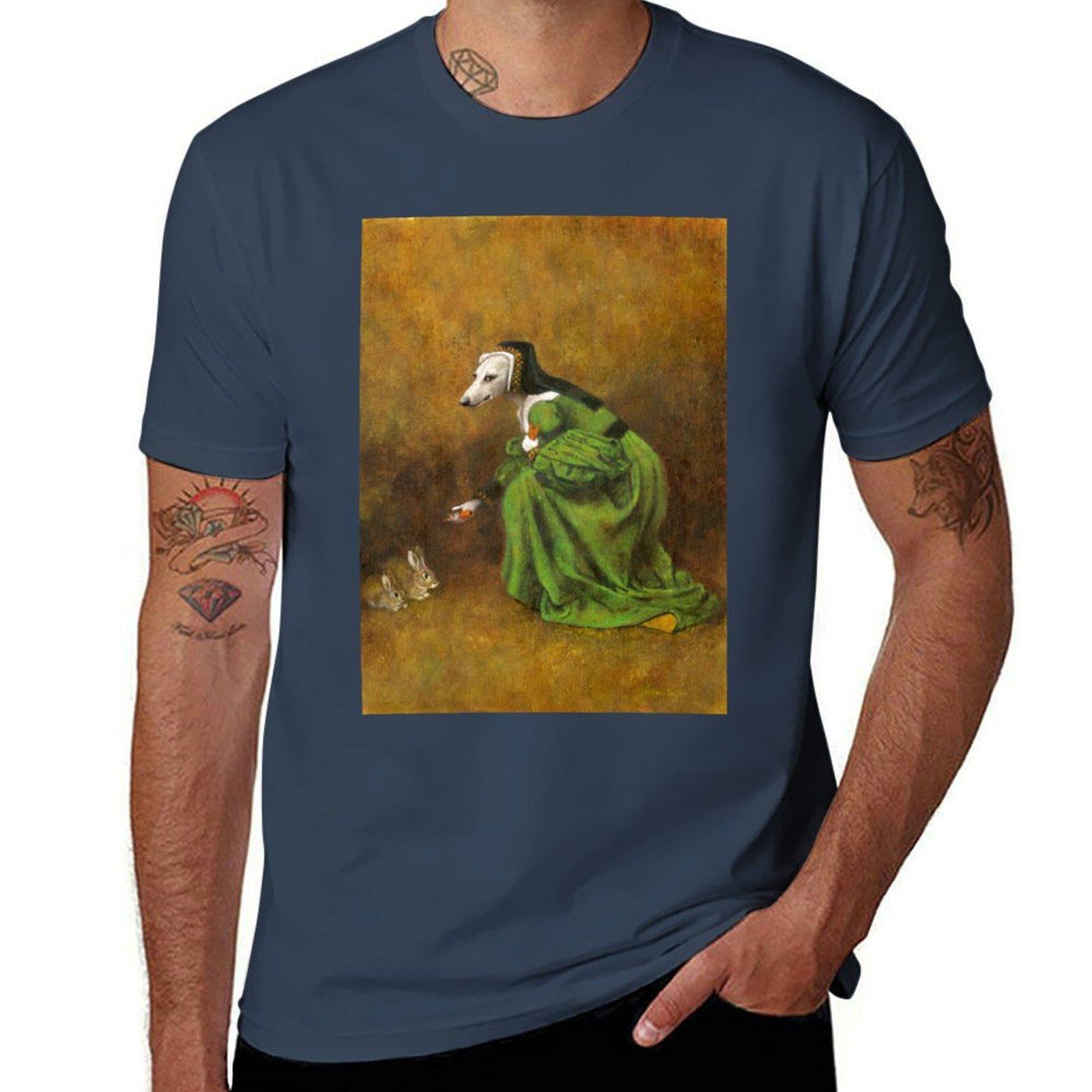 Tudor Whippet With Rabbits Tshirt T Shirts For Unisex Pack White T Shirt Unisex Designer Tshirt S