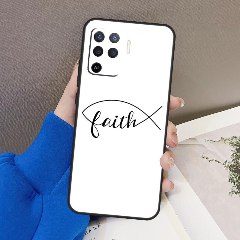 Fish Symbol Jesus Christ Christian Case For Oppo A76 A16 A96 A17 A18 A60 A80 A40 A38 A58 A78 A98 A94 A74 A54 A15 A57 A77 A5 Pro