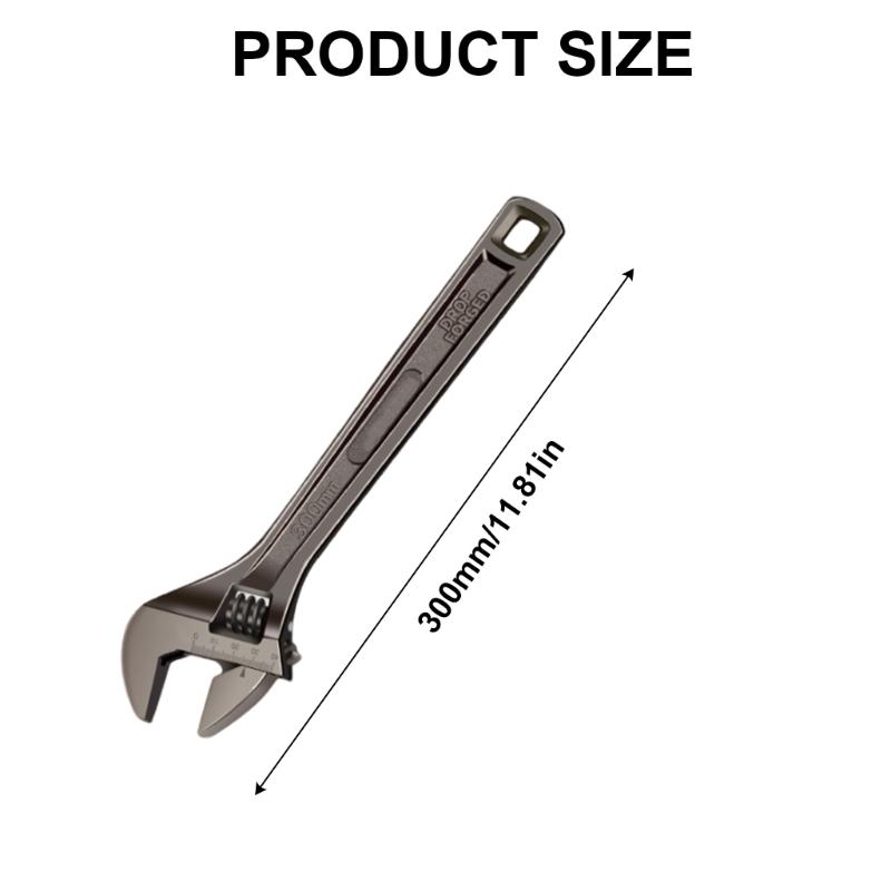 8-18inch Adjustable Wrench Wide Jaw Opening Precise Jaw Design Grips Measurement Scales Engraved On the Tool