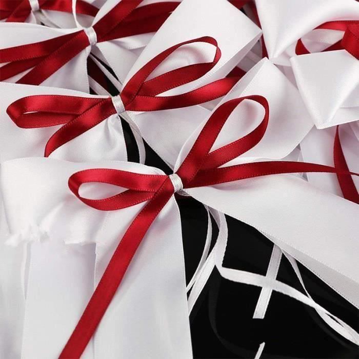 Mariage , décoration de Voiture, nœud en Satin pour Mariageblanches et rouges/50 PCS
