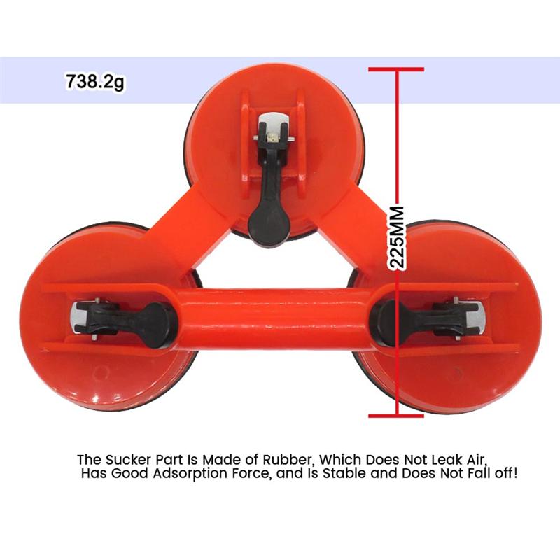 Single Double Head Suction Cup Red Plastic Glass Dent Puller Tile Floor Door Plate Panel Carrying Tool Heavy Replacement