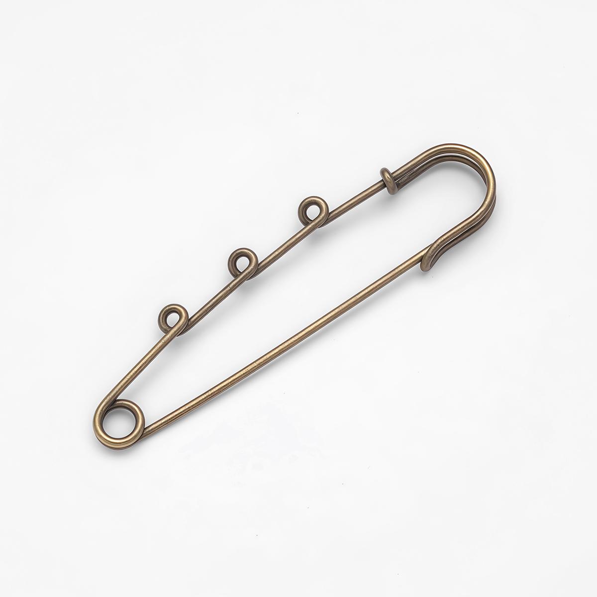 

5/10PCS Metal Large Safety Pin Brooch Blank Base Brooches Pins 3 Rings Fasteners DIY Craft Jewelry Making Supplies Accessories 50mm - 5 PCS бронзовый
