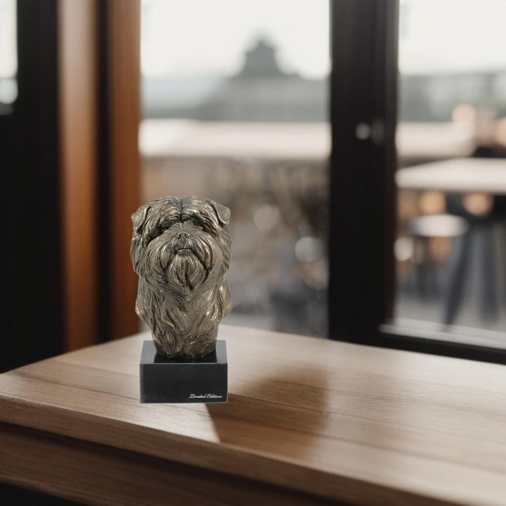 Affenpinscher, Affen, Affie - Dog Statue, Bust On Stone Base, Sculpture, Trophy for Dog Show by Art-Dog Brand