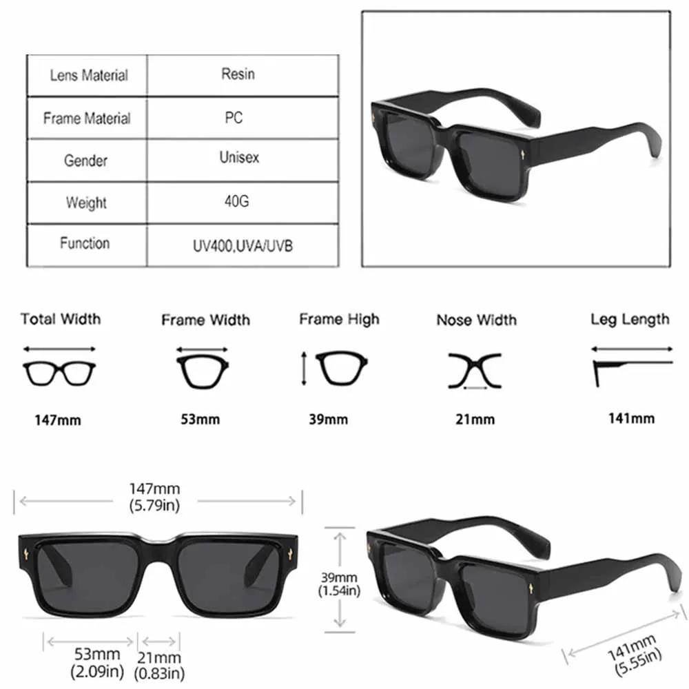 JNPCXI Retro Square Sunglasses Women Leopard Stripes Shades UV400 Fashion Rivets Men Clear Gradient Sun Glasses