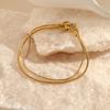 CARLIDANA Simple PVD 14K Gold Plated 316L Stainless Steel Wide Length Round Round Snake Chain Bracelet Jewelry For Women