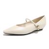 Fashion 2024 Brand Elegant Woman Versatile Pointed Toe Shoes Fashion Shallow Mouth Mary Janes Casual Flats Female Flat Shoes