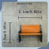1/64 Park Bench Model Miniature Furniture Photo Prop Micro Landscape DIY Scene Decoration