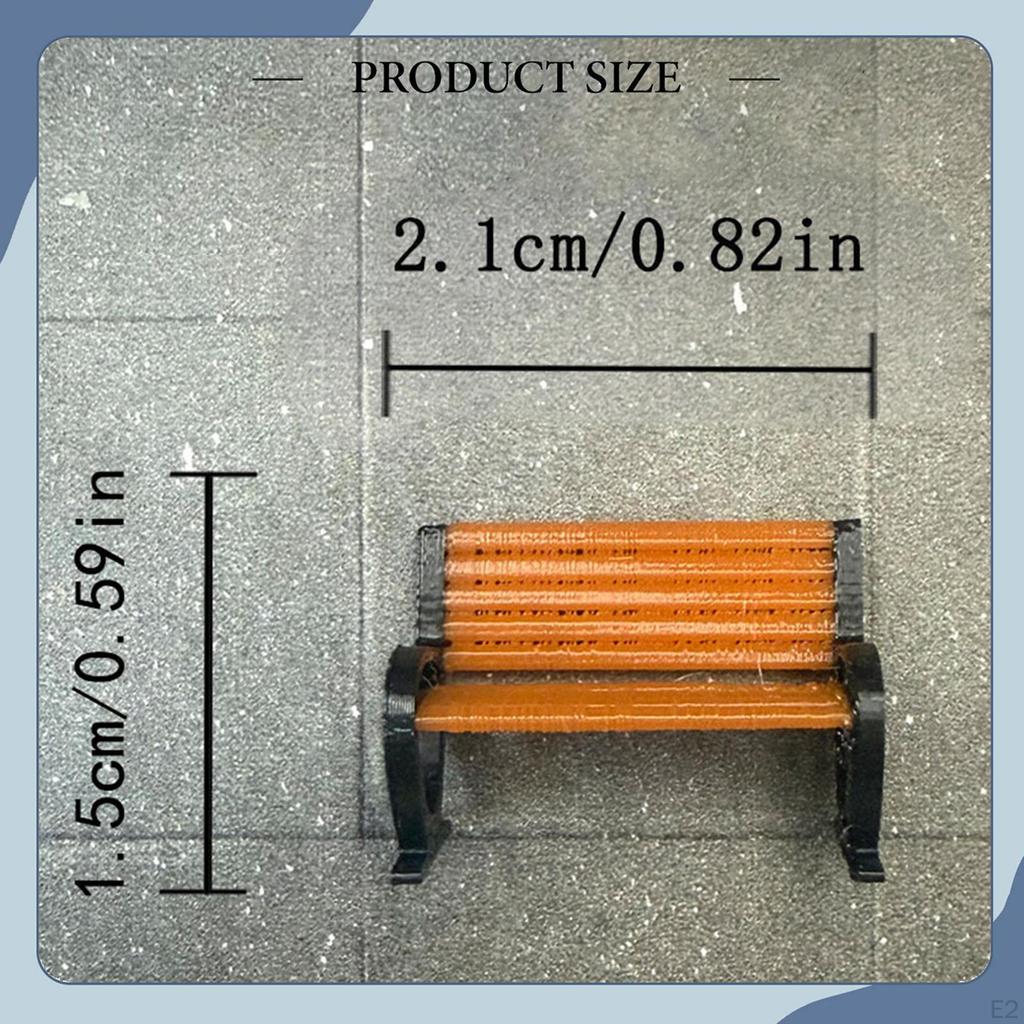1/64 Park Bench Model Miniature Furniture Photo Prop Micro Landscape DIY Scene Decoration