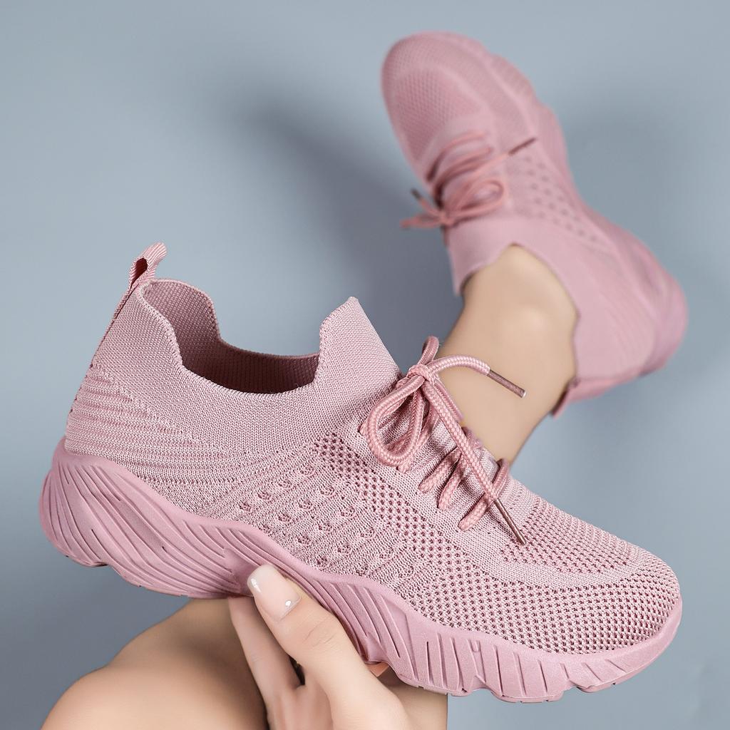 Plus Size Shoes for Women 36-41 Spring Autumn 2026 Women Mesh Breathable Comfortable Non-slip Platform Wedges Flats Sneakers