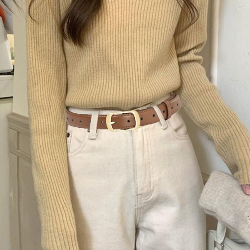 CARTELO Women s Leather Pin Buckle Belt 105cm