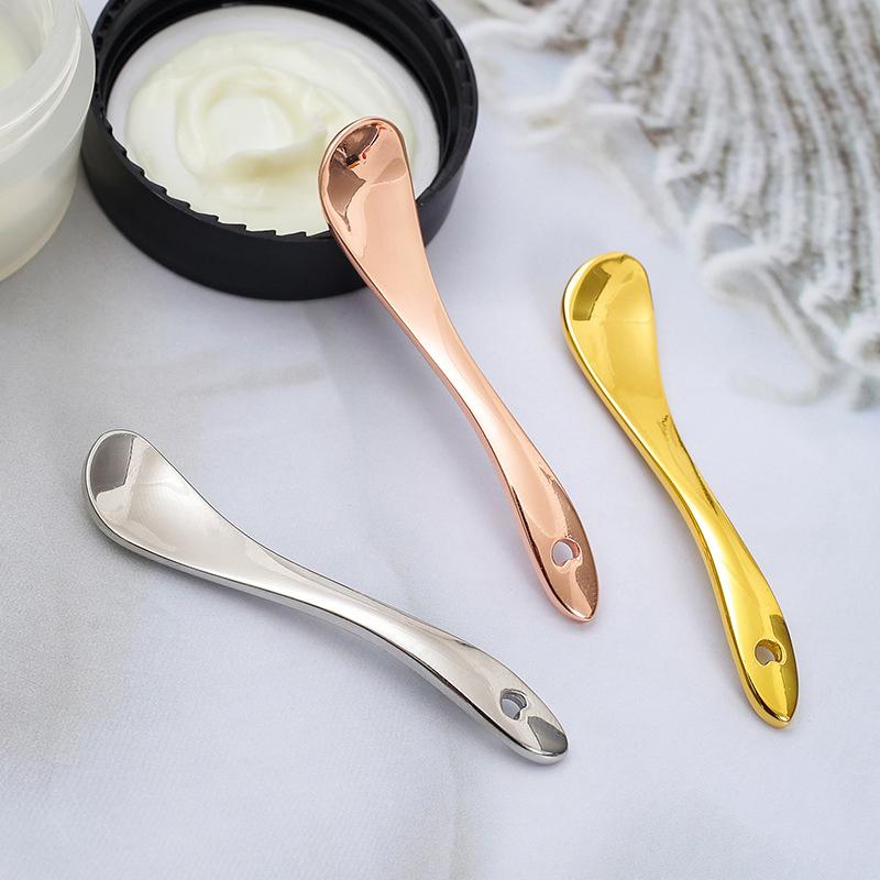 Hot Sale Metal Cosmetic Skincare Spatula,Mini Mask Facial Reusable Scoop,Makeup Beauty Spoons For Cream,Lotions,Moisturizer