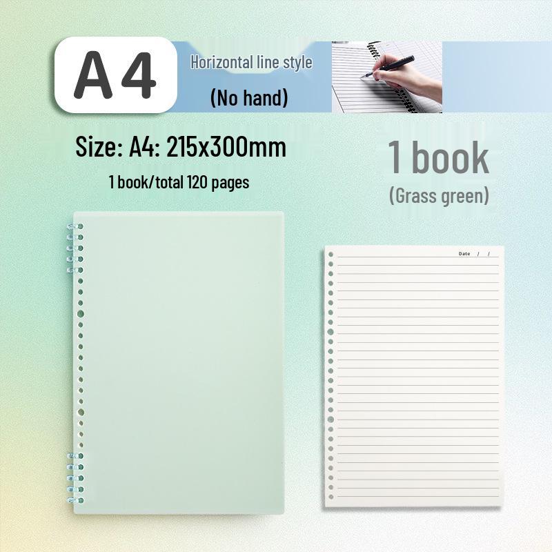 B5 Hand-Friendly Loose-Leaf A4 Junior Notebook with A5 Detachable Coil for Students