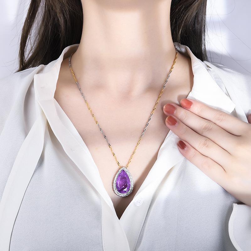 Jewelry Copper Bottom Gold-Plated Wind Simulation Treasure Women'S Large Pendant 15 * 25
