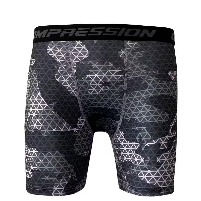 Men's Quick-Dry Camouflage Training Shorts: Moisture-Wicking, Tight-Fit Fitness Base Layer for Running
