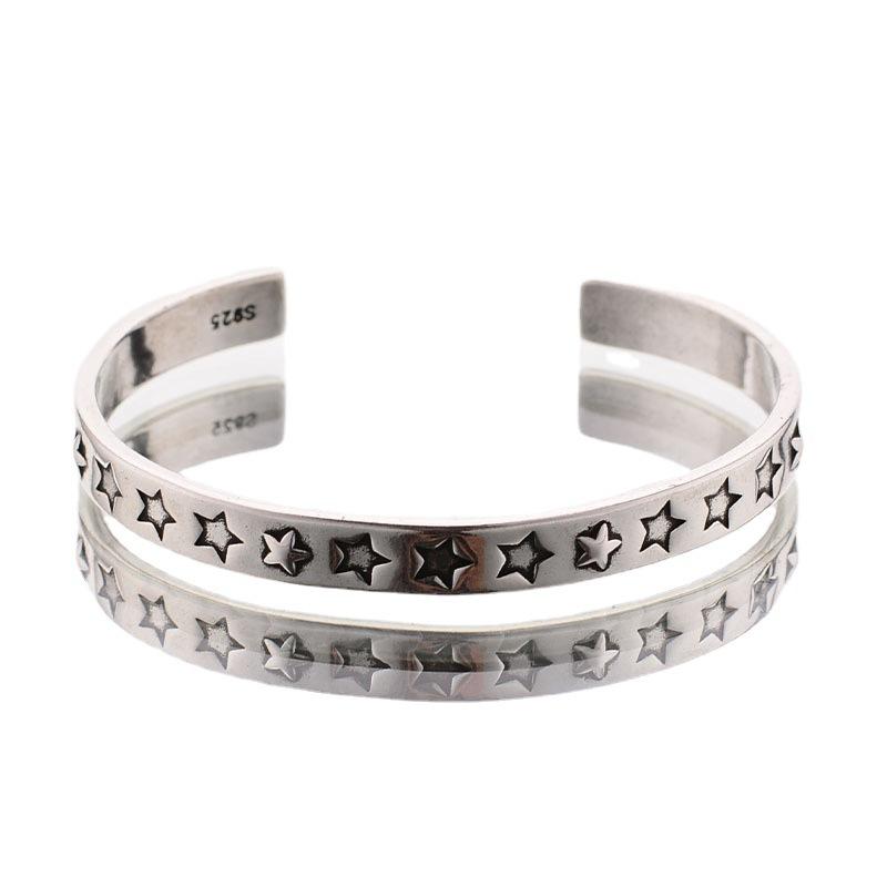 XIYANIKE Silver Pupular Korea Star Bangle For Women Fashion Simple Opening Hand Jewelry Party