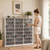 Multimedia Storage Shelf for 1032 CDs / 594 DVDs, 24 Compartments, 18 Adjustable Shelves, White