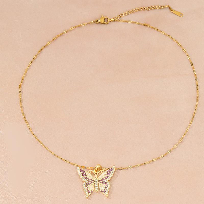 

Xiulu Butterfly Necklace Women S Simple Ol Fresh Natural Symphony Pendant
