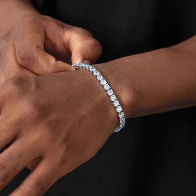 1/2 Pezzi Bracciale da Donna, Bracciale Intarsiato con Zirconia Cubica con Tecnologia a Incastonatura a Griffe, Braccialetto a Catena Regolabile per Regalo di Gioielli