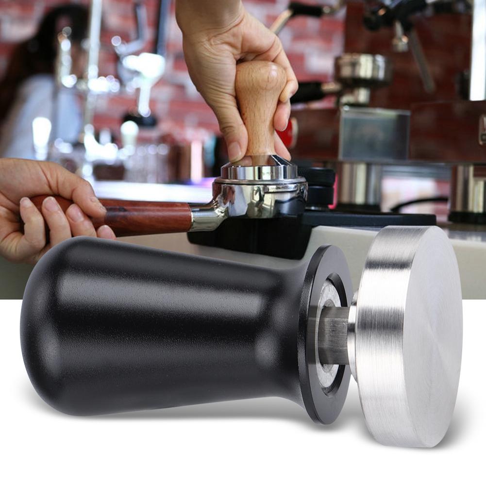 51mm Flacher Boden Edelstahl Feder Kaffee Tamper Pulver Stampfwerkzeug für Zuhause Kaffeehaus