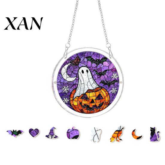 Office Halloween Ornament Acrylic Puzzle Suncatcher Window Hanging,7.87 Inch Sun Catcher Themed Gift Idea Decoration Ornament, Ideal for Gifting