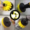 4pcs Yellow Electric Drill Cleaning Brush Car Detailing Drill Brush Set  Floor Cleaning