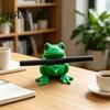 Cute Frog Desk Accessory 3D Printed Pen Holder, Bright Green Stand with Pen-Grabbing Structure, Playful Decor Anti-Slip Desktop Organizer for