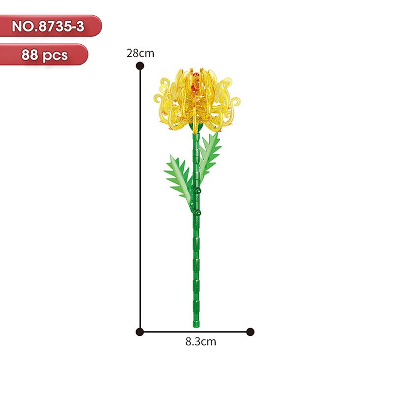 HOT MOC Flowers DIY Potted Plants Micro Landscapes Mini Art Construction Building Blocks Sets Model Dolls Brick Girls Toys Gifts