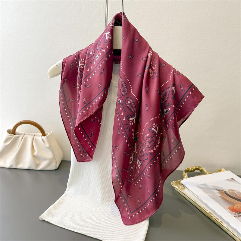 Luxury Brand 2026 Paisley Print Shawl Square Scarf for Women Wraps Neckerchief Female Hair Bands Ribbon Headband Bandana