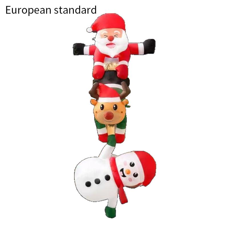 

Christmas Three Inflatables Decor Climbing Santa Claus With Reindeer & Snowman Decor For Beam Roof Tree Indoor Festival Party 10inch