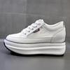 8CM Genuine Leather Women Casual Shoes 7cm Platform Wedge Female Women Sneakers Chunky Spring Autumn Shoes Summer