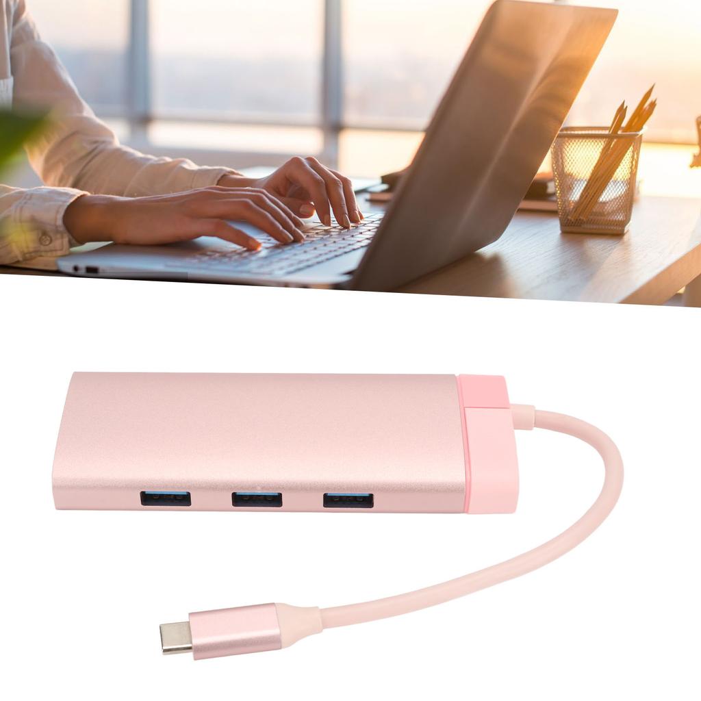 6 in 1 Docking Station Type C to PD 3USB3.0 High Definition Multimedia Interface RJ45 Expansion Dock