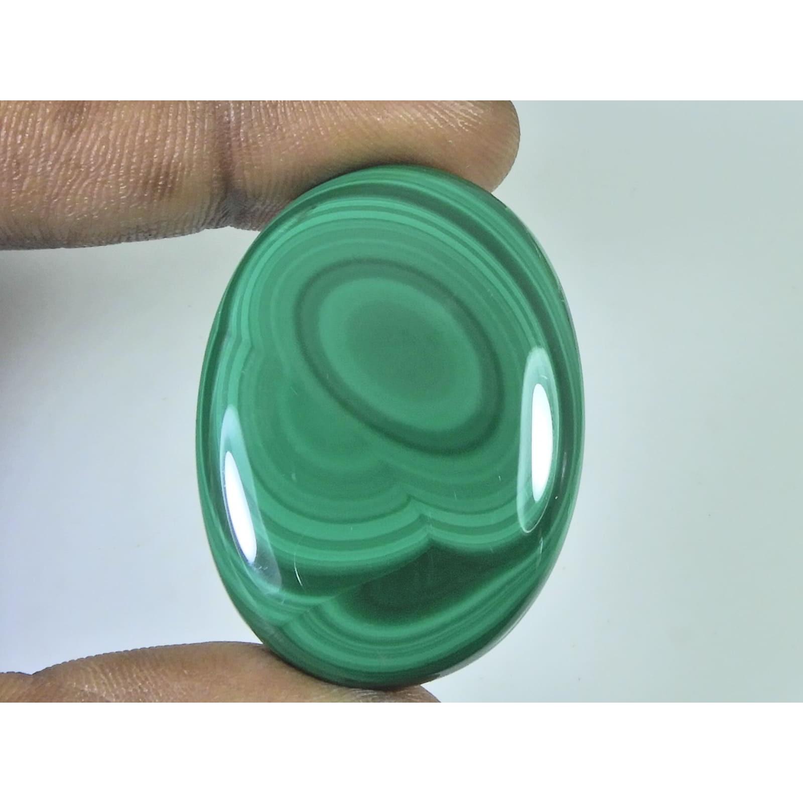 

92Cts. Natural Green Malachite Oval Shape Cabochon Loose Gemstone 30X42X05MM D-322