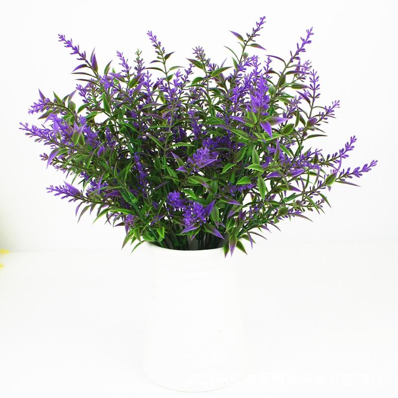 8pcs Artificial Flowers Plastic Dogtail Grass Wedding Decor Fake Flower Simulated Lavender Living Room Office Desk Decoration