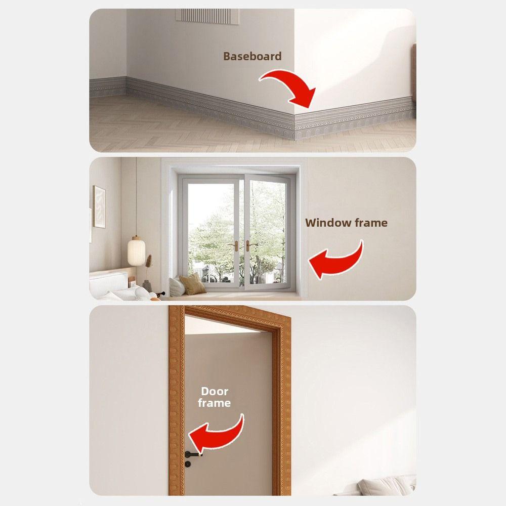 2.3m Length Wall Decor Sticker 90.55inch Size 3D Pattern Self-adhesive Border Self-adhesive Border Design Waist Line Wallpaper