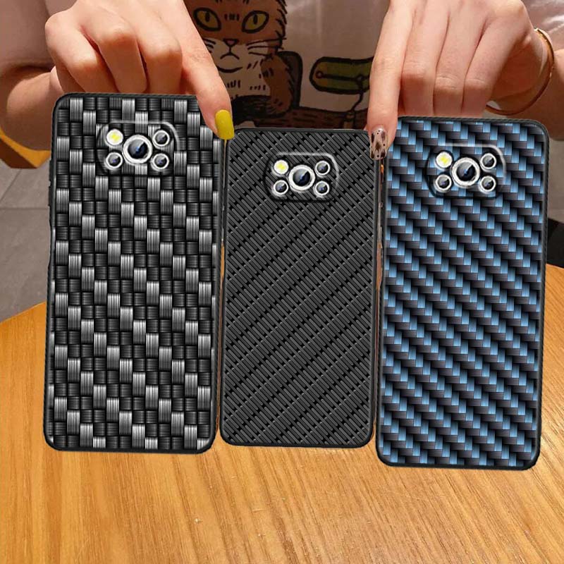 Black carved woven texture Phone Case For Xiaomi Mi Poco F3 F4 F5 F6 X3 X4 X5 X6 X7 M3 M4 M5 M6 M7 GT Pro 5G Black