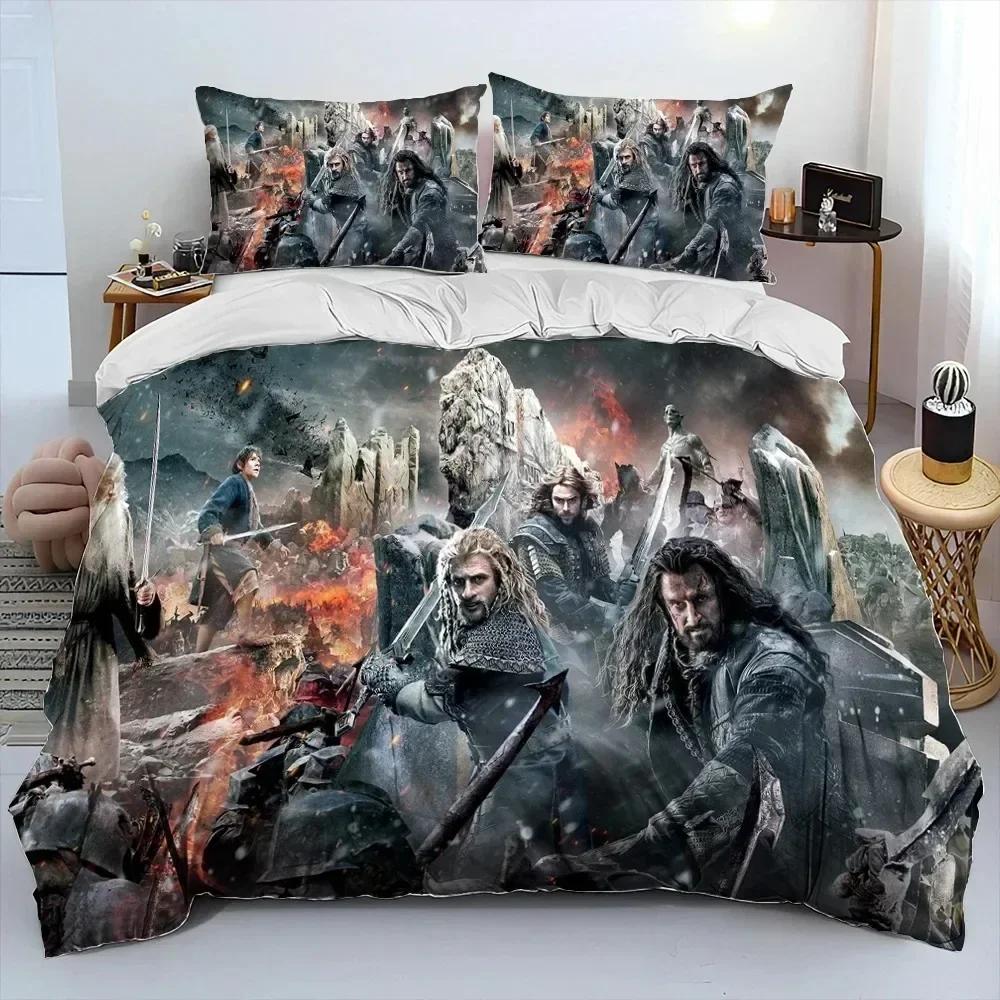 Impressão 3D L-O Senhor dos Anéis H-O Hobbit Confortável Capa de Edredom Fronha Conjunto de Roupa de Cama Decoração de Quarto Infantil Têxtil para Casa