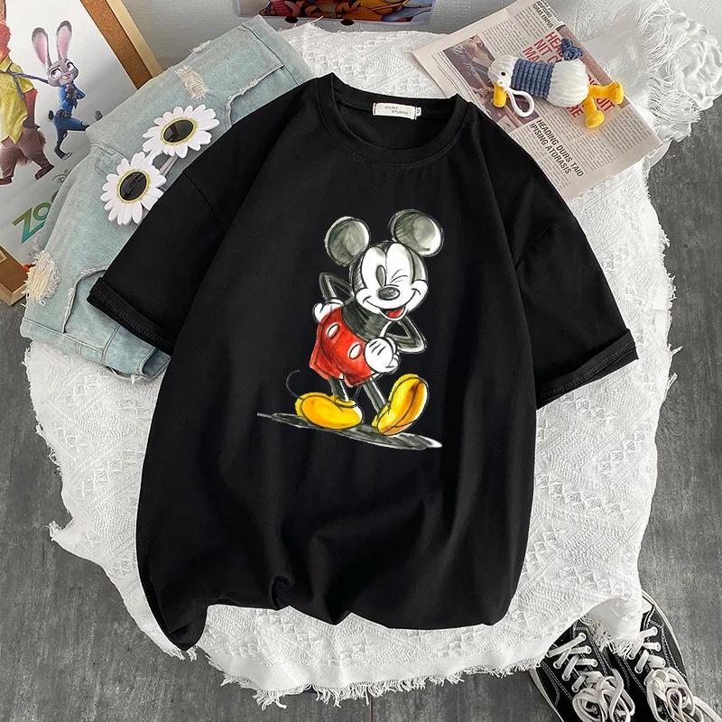 Summer Mickey Mouse Korean Style Loose Fashionable Unisexs TShirt Couple Dress Unisexs TShirt Casual S
