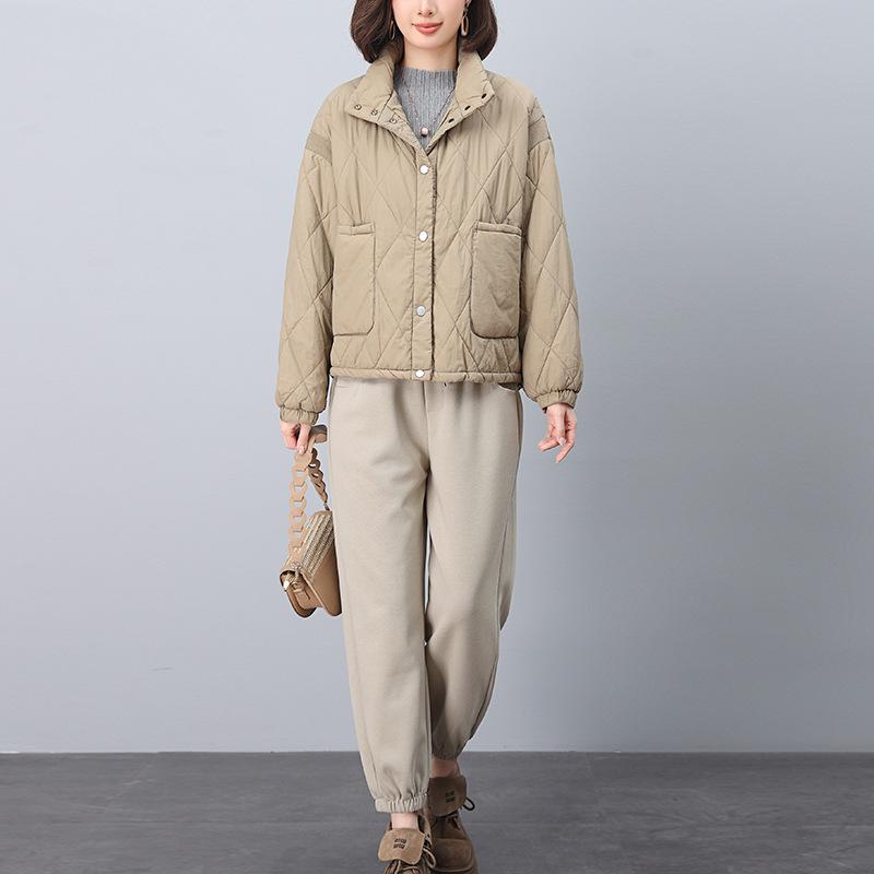 

Женский зимний комплект куртки и пальто с хлопковой подкладкой 2024 - Утепленная двухпредметная спортивная одежда для женщин среднего и пожилого возраста M (Within 115 kg)