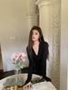 2026 Autumn/Winter V-Neck Slimming Long-Sleeve Dress: Feminine Hip-Hugging Short Skirt