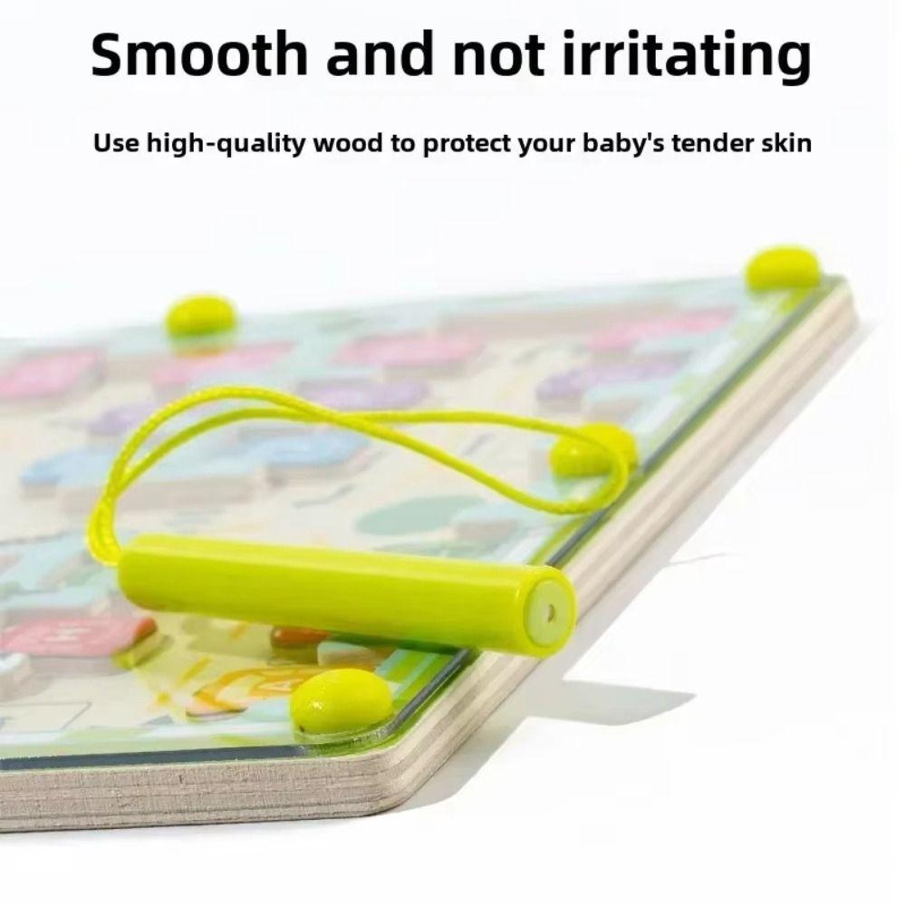 Wooden Magnetic Color Words Maze 26 English Letters Magnetic Beads Puzzle Maze Girls Party Favors