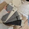 Early Autumn Socks Girls Gray Dot Cotton Middle Tube Pile Socks Uniform Size