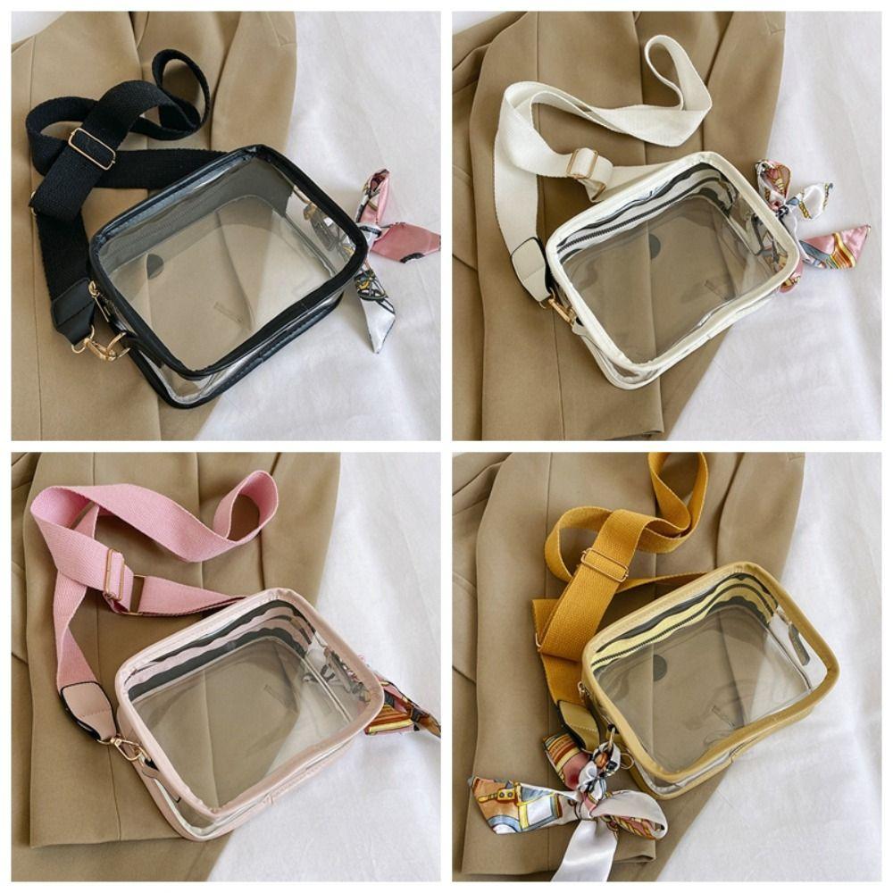 Clear Transparent Jelly Crossbody Bag Storage Bag Transparent Handbag PVC Shoulder Bag  Outdoor