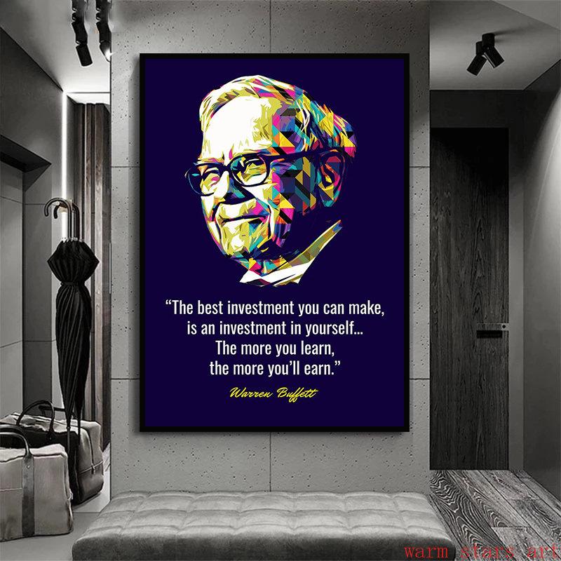 Warren Buffett Cytaty Motywacyjne Plakaty Druki Filmowe Słynne Płótno Malarskie Sztuka Ścienna Obrazy Sztuka do Salonu Dekoracja Domu